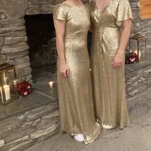 Revelry Champagne Gold Chloe Sequined Dress